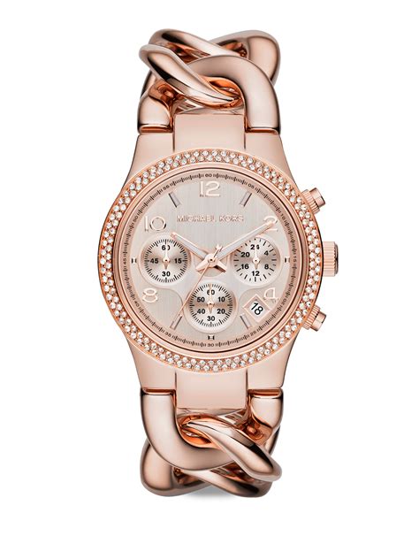 michael kors rose gold bracelet watch with crystal markers|michael kors gold bracelet sale.